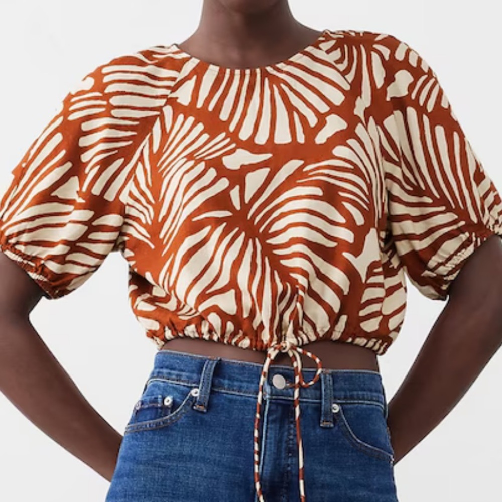 NWT Banana Republic Factory Linen Blend Tie Hem Top